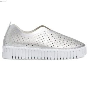 Ilse Jacobson The On-The-Go-Platform-Slip-On in Silver Size 37/ US Size 6.5